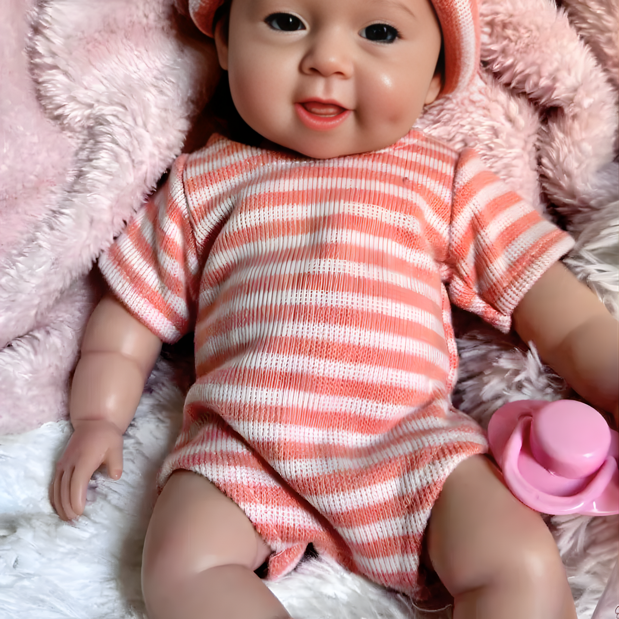 13" Realistic Full Silicone Baby Doll – Lifelike Newborn Girl with Bottle & Pacifier